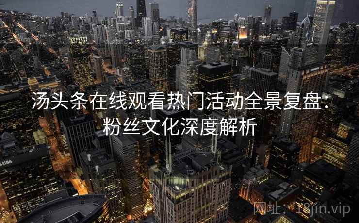 汤头条在线观看热门活动全景复盘：粉丝文化深度解析
