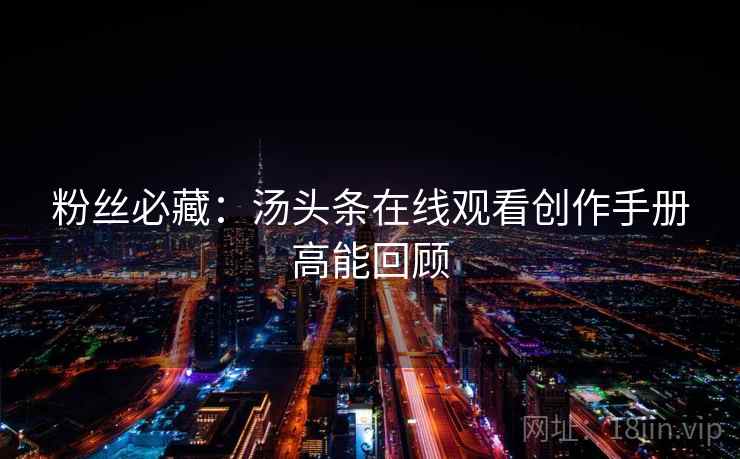 粉丝必藏：汤头条在线观看创作手册高能回顾