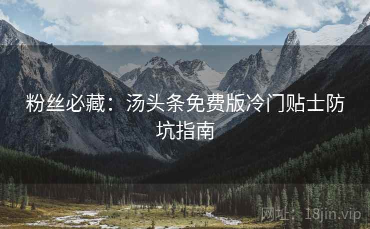 粉丝必藏：汤头条免费版冷门贴士防坑指南