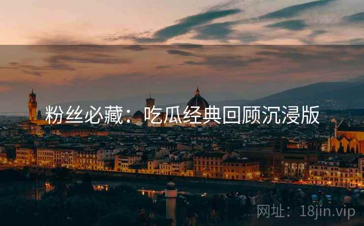 粉丝必藏：吃瓜经典回顾沉浸版