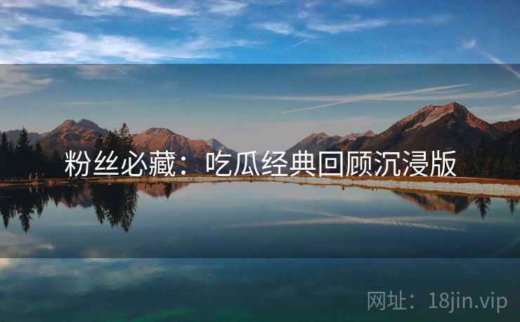 粉丝必藏：吃瓜经典回顾沉浸版
